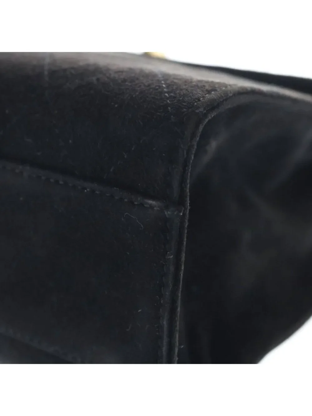 Chanel 2.55 Quilted Suede Leather Handbag Black